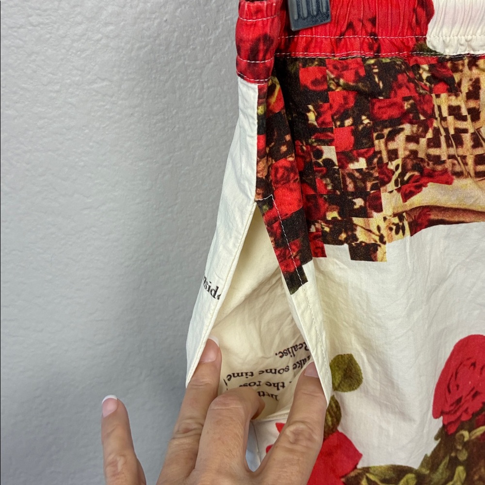 House of Sunny Rose Garden Pants Cotton Drawstring Pockets Red Floral Revolve 8 - Picture 6 of 11